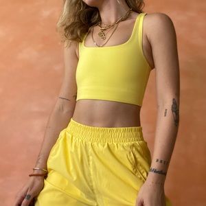 Girlfriend Collective Paloma Sports Bra Lemon